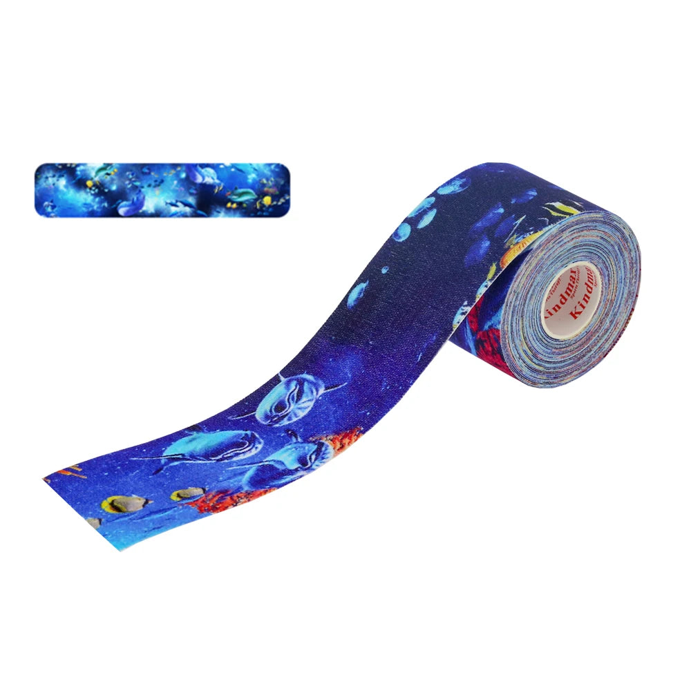 Kindmax Healthcare Fashion Printing Colourful Kinesiology Tape Kit for Athletic Sports Muscle Protector 5cm x 5m Roll