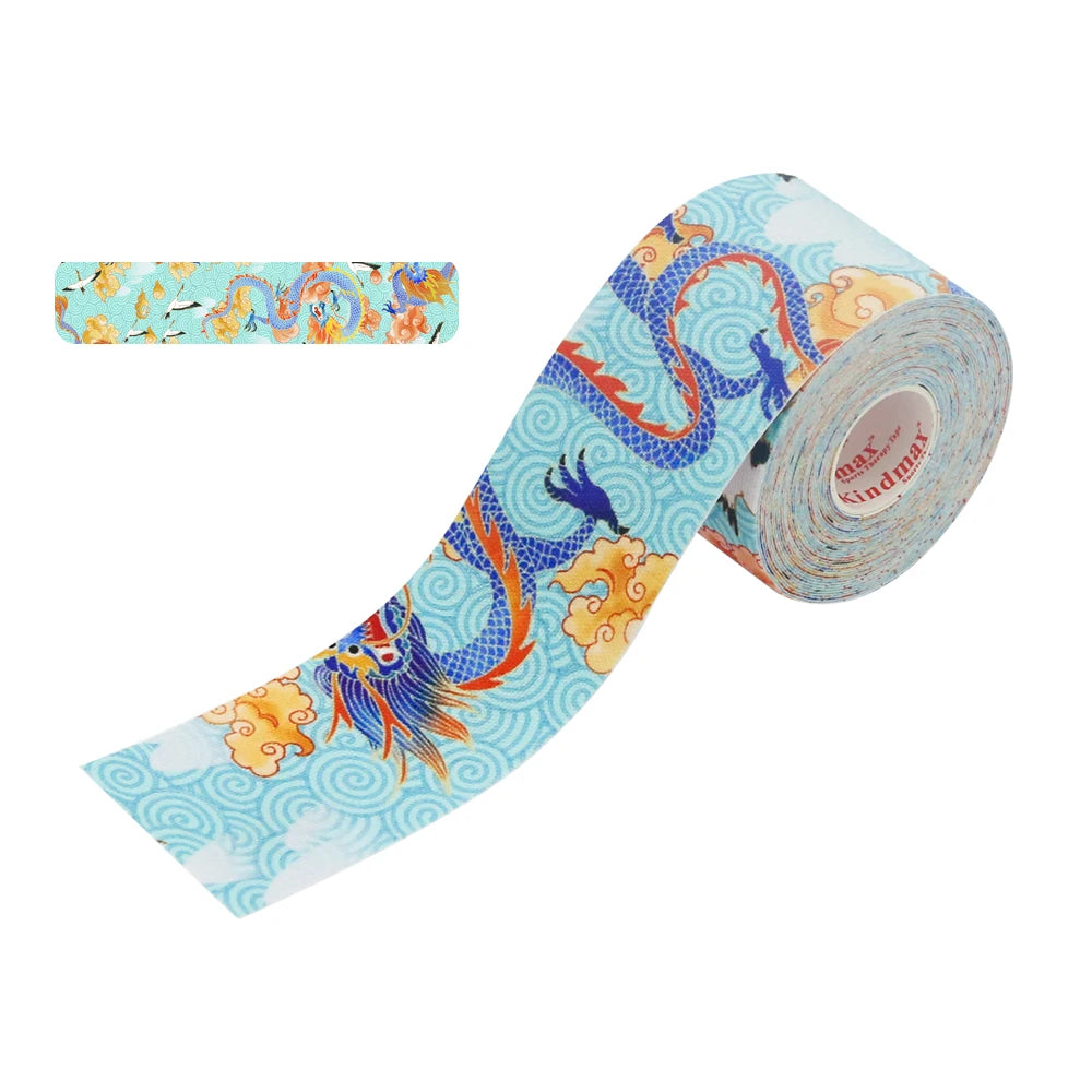 Kindmax Healthcare Fashion Printing Colourful Kinesiology Tape Kit for Athletic Sports Muscle Protector 5cm x 5m Roll