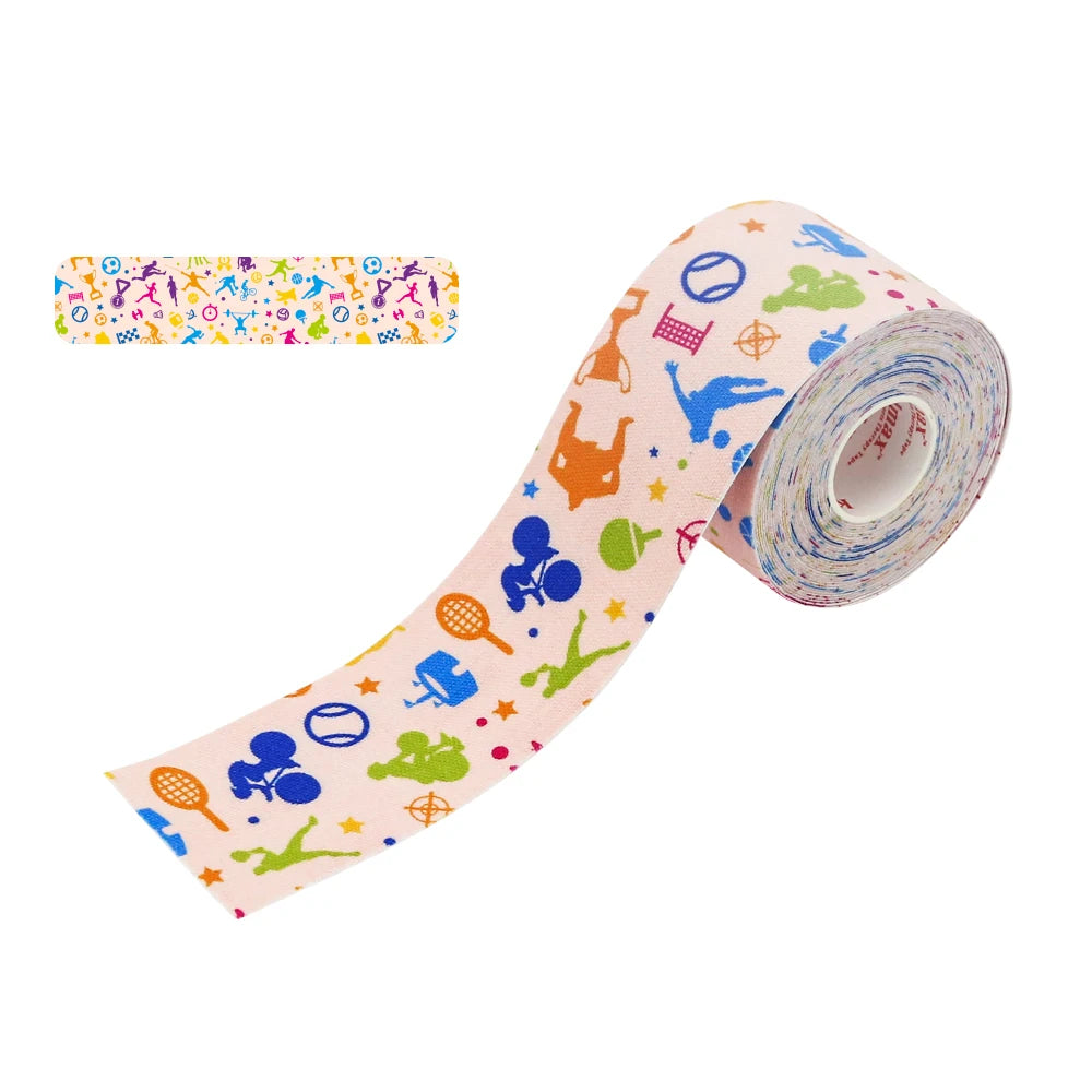Kindmax Healthcare Fashion Printing Colourful Kinesiology Tape Kit for Athletic Sports Muscle Protector 5cm x 5m Roll
