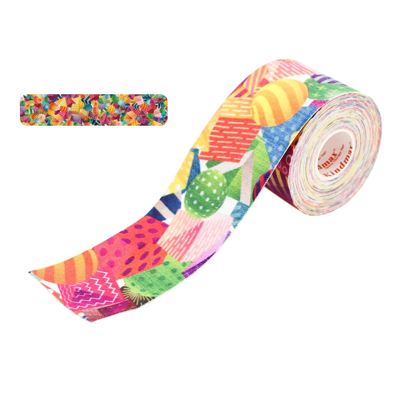 Kindmax Healthcare Fashion Printing Colourful Kinesiology Tape Kit for Athletic Sports Muscle Protector 5cm x 5m Roll
