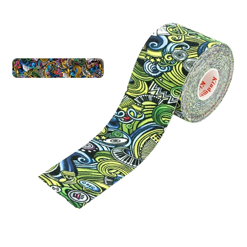 Kindmax Healthcare Fashion Printing Colourful Kinesiology Tape Kit for Athletic Sports Muscle Protector 5cm x 5m Roll
